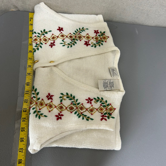 Vintage Kathie Lee Womens Knit Sweater Vest Size M Embroidered Beaded Christmas - Picture 6 of 8